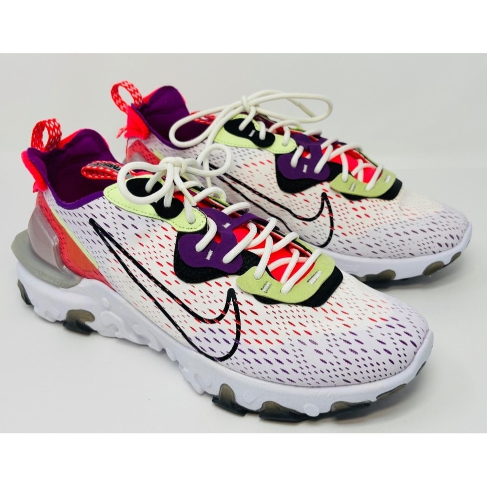 Nike React Mens Shoe Sz 10.5 Vision Barely Volt Laser Crimson Running CD4373-102